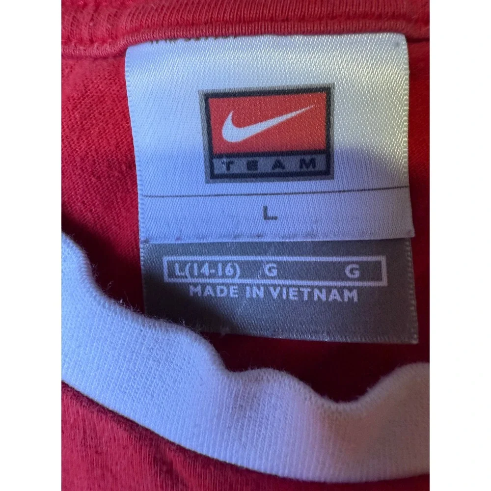Nike Manchester United Football Club Ringer T Shirt Red Youth Large L 14 16